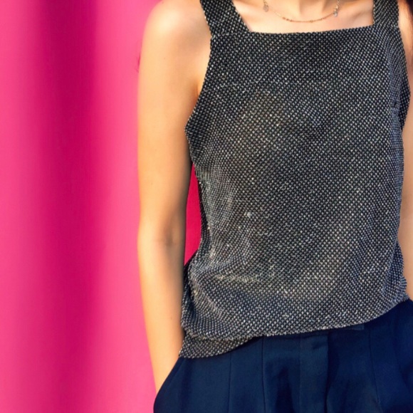 Vintage gray sparkly sleeveless top - Picture 11 of 14